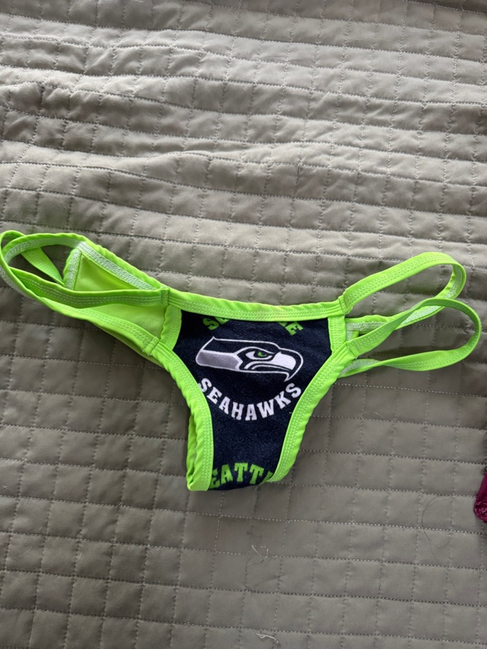 NFL Neon Green Thong Bikini Bottom